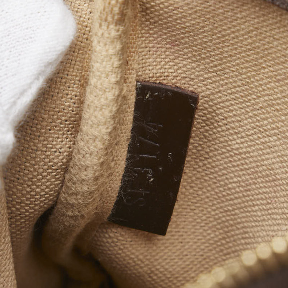 LOUIS VUITTON Authentic Brown Damier Leather Pochette Pouch - Picture 12 of 14